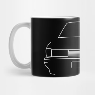 Austin Maestro classic 1980s British saloon car white outline graphic Mug